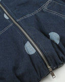 Polka Dot Faux Fur Denim Jacket | Inflation Streetwear