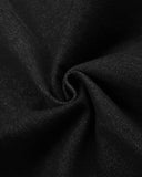 Detail view of top, black fabric texture closeup