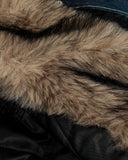 Faux Fur Hooded Padded Denim Jacket | INFLATION Streetwear INFLATION