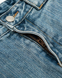 Washed Blue Bamboo Weave Baggy Jeans | Inflation Streetwear INFLATION