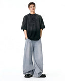Acid Washed Distressed Barrel Jeans | Inflation Streetwear INFLATION