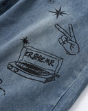 Washed Graffiti Longline Jorts | Inflation Streetwear INFLATION