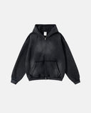 Monkey Wash Ripped Zip Up Hoodies | Inflation Streetwear INFLATION
