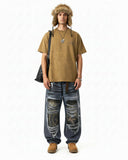 Distressed Tie-Dye Reflective Print T-Shirt | Inflation Streetwear INFLATION