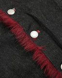 Red Faux Fur Denim Jacket | Inflation Streetwear