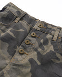 Inflation Streetwear camo pants with button fly front