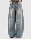 Rhinestone Washed Barrel Baggy Jeans | Inflation Streetwear INFLATION