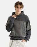 Washed Layered Raw Edge Boxy Hoodie | Inflation Streetwear