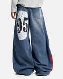 blue 95 graphic barrel jeans on-body view