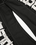 Letter Graphic Cargo Barrel Jeans | INFLATION Streetwear INFLATION