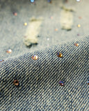 Colorful Rhinestones Ripped Baggy Jeans | Inflation Streetwear INFLATION