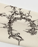 angel and script graphic detail on ivory waffle t shirt