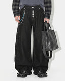 Side Eyelet Button Barrel Jeans | Inflation Streetwear INFLATION
