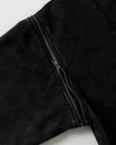 Dirty Washed Studded Boxy Zip Up Hoodie | Inflation Streetwear