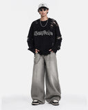 Distressed Gothic Graphic Knit Sweater | Inflation Streetwear