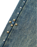 Acid Wash Beaded Studded Flared Baggy Jeans | Inflation Streetwear INFLATION
