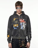 Boxy Graffiti Zip Up Hoodie | Inflation Streetwear INFLATION