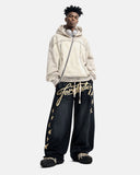 Puff Print Script Wide-Leg Sweatpants | Inflation Streetwear