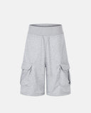 baggy cargo sweat shorts front view