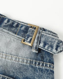 Cinch Back Deconstructed Distressed Barrel Jeans | Inflation Streetwear INFLATION