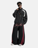 Printed Lace-Up Graphic Barrel Sweatpants | Inflation Streetwear