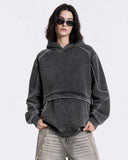 Washed Reflective Piping Boxy Hoodie | Inflation Streetwear