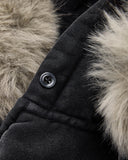 Faux Fur Collar Distressed Zip Up Hoodies | Inflation Streetwear INFLATION