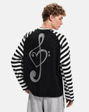Music Graphic Striped Long Sleeve T-Shirt | Inflation Streetwear
