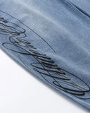 Cursive Print Barrel Jeans | Inflation Streetwear INFLATION