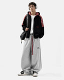 Plaid Panel Zip-Up Hoodie | Inflation Streetwear