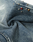Acid Wash Beaded Studded Flared Baggy Jeans | Inflation Streetwear INFLATION