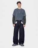 Floral Patch Raw Wide Jeans | Inflation Streetwear INFLATION