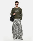 Distressed Ripped Script Graphic Waffle T-Shirt | Inflation Streetwear