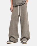 washed sweatpants with drawstring waist