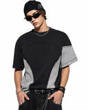 Patchwork Washed Boxy Cropped T-Shirt | Inflation Streetwear