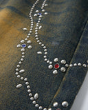 Acid Wash Rhinestone Chain Baggy Jeans | Inflation Streetwear INFLATION