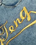 Rivets Embroidered Baggy Jeans | INFLATION Streetwear INFLATION