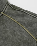 Contrast Stitch Boxy Zip Up Hoodie | Inflation Streetwear