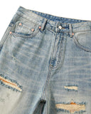 Distressed Ripped Straight-Leg Jeans | Inflation Streetwear INFLATION
