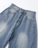 Star Rhinestone Longline Denim Shorts | Inflation Streetwear INFLATION
