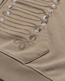 Washed Braided Cord Boxy Zip Up Hoodie | Inflation Streetwear