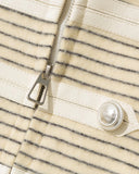 Striped Faux Fur Hooded Bomber Jacket | Inflation Streetwear
