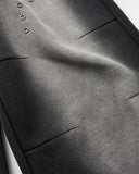 black sweatpants fabric and washed texture close-up