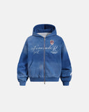 Washed Stripe Graphic Zip Up Hoodie | Inflation Streetwear