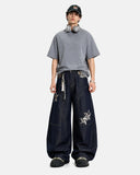 Leopard Star Patch Barrel Jeans | Inflation Streetwear INFLATION