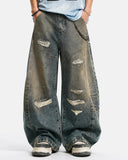 baggy barrel jeans with ripped details
