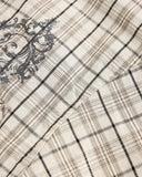 Script Graphic Plaid Long-Sleeve Shirt | Inflation Streetwear