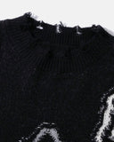 Distressed Cross Graphic Knit Sweater | Inflation Streetwear