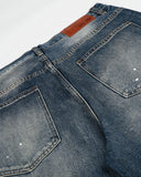 Whisker Wash Rhinestone Barrel Jeans | Inflation Streetwear