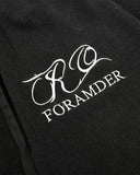 script logo graphic detail on black sweatpants